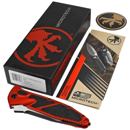Nóż automatyczny Microtech Socom Elite Auto S/E Red Aluminium, Black M390 by Tony Marfione (160A-1RD)