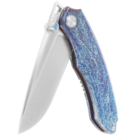 Remette Wild Species Knife Dark Blue Titanium, Hand Grinding M390 (WD108-B)