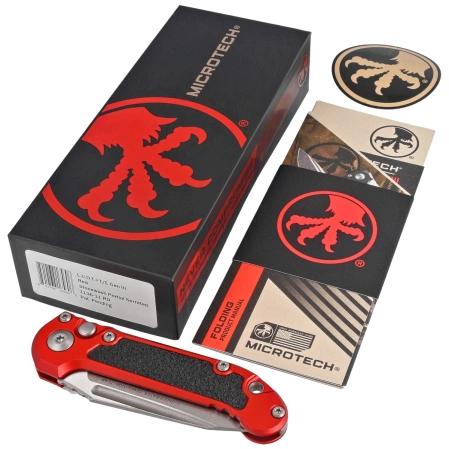 Nóż automatyczny Microtech LUDT Gen III T/E Red Aluminium, Stonewashed P/S M390MK by Tony Marfione (1136-11RD)