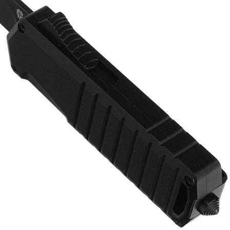 Tekto A2 Badger Mini T/E OTF Knife Black Aluminum, Black D2