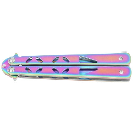 Nóż motylkowy Third Decor Habitat Balisong Rainbow Stainless Steel, Rainbow 420 (K2450)