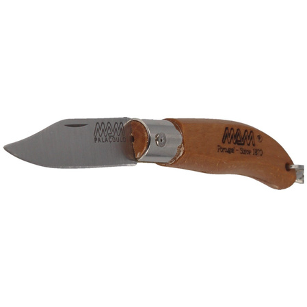 MAM Iberica Mini Keychain Knife, Dark Beech Wood, Inox HW, Satin 420 (2000-DW)