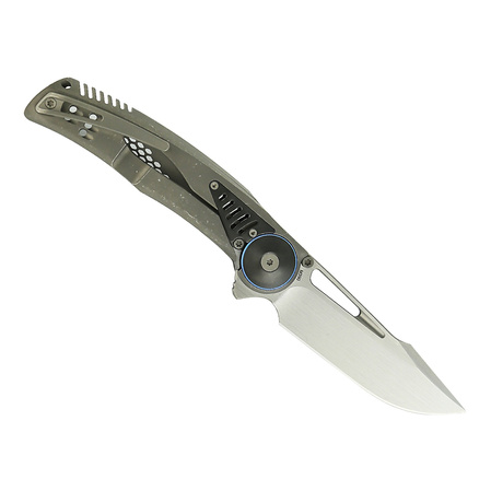 Reate GTR LE No 025/200 Knife Dark Bead Blast Stonewashed Titanium/Zirconium Inlay, Hand Satin M390 (GTR TDBB-STW.ZIM.SAT)