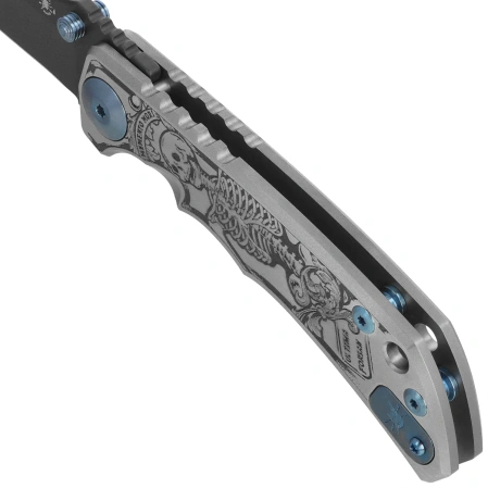 Nóż składany Spartan Blades Harsey Folder ''Memento Mori'' Titanium, Black MagnaCut by William W. Harsey (SF5 Custom Memento Mori)