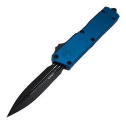 Nóż automatyczny OTF Microtech Scarab II Gen III Executive D/E Blue Aluminium, Black M390MK by Tony Marfione (1175-1BL)