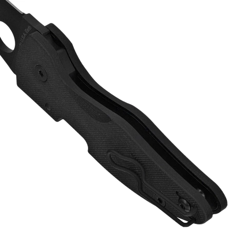 Spyderco MicroJimbo Black G10, Black DLC Plain CPM S30V Knife by Michael Janich (C264GPBK)