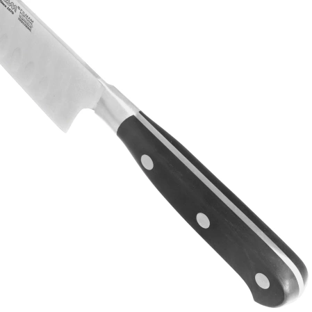 Nóż kuchenny MAM Santoku Granton Edge Black Polimer, Polished X30Cr13 (66903)