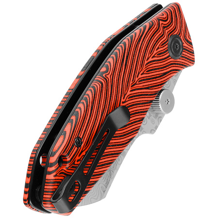 Nóż składany Kubey Knife Monsterdog Black/Red G10, Damascus by Dmitry Osarenko (KU337G)