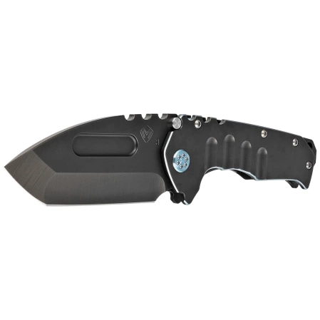 Medford Praetorian T Tanto Black PVD Titanium w/Teal Pinstriping, Teal HW/Clip, Black PVD 3V by Greg Medford