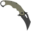Kubey Wrath Knife Green G10, Blackwashed 14C26N by MUZI Design (KU261F)