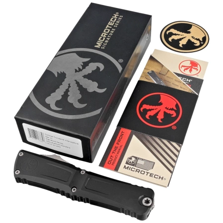 Nóż automatyczny OTF Microtech Combat Troodon Gen III Interceptor Signature Black Aluminium, Apocalyptic M390MK by Tony Marfione (1217-10APS)