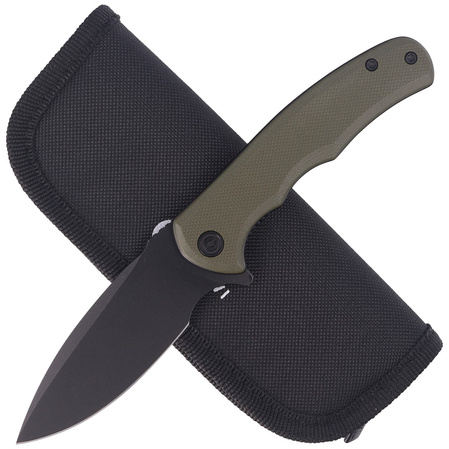 Civivi Praxis Knife Green G10, Black Stonewashed D2 (C18026C-1)