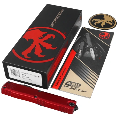 Nóż automatyczny OTF Microtech Ultratech Gen IV D/E Merlot Aluminium, Black M390MK by Tony Marfione (11224-1MR)