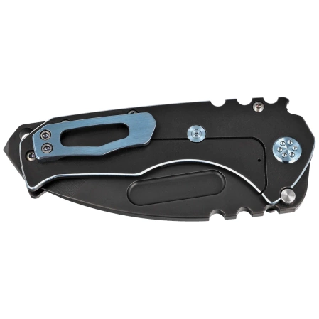 Medford Praetorian T Tanto Black PVD Titanium w/Teal Pinstriping, Teal HW/Clip, Black PVD 3V by Greg Medford