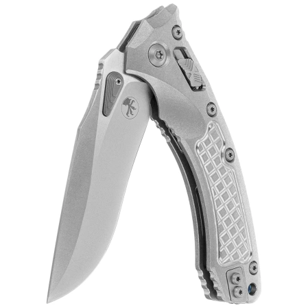 Nóż składany Microtech Marfione Select Amphibian Ram-Lok S/E Signature Stonewashed Frag Pattern Titanium,Blue HW, Stonewashed M390MK by Tony Marfione (137RL-10FRMS2)