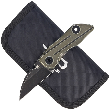 Bestech 2500 Delta Knife Bronze Titanium, Black Stonewashed CPM S35VN by Poltergeist Works (BT2006D)