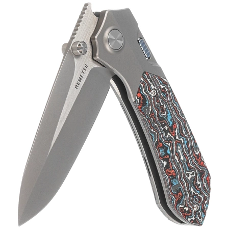 Remette RT-Meteor Knife Gray Titanium/Nebula Carbon Fiber, Pearlescent M390 (RTPT-A )