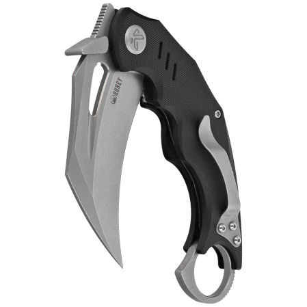 Kubey Wrath Knife Black G10, Beadblasted 14C26N by MUZI Design (KU261A)