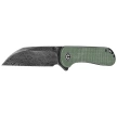 Civivi Knife Elementum Wharncliffe Green Canvas Micarta, Black Hand Rubbed Damascus (C18062AF-DS1)