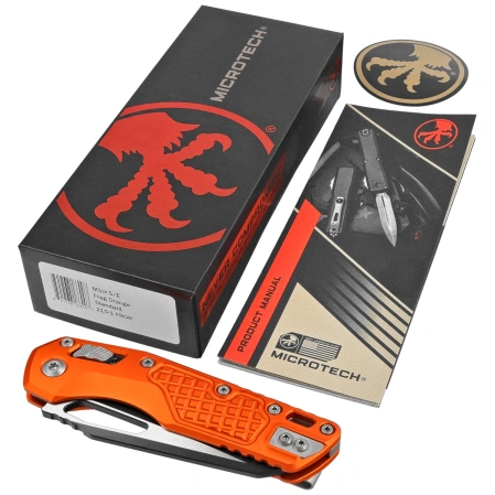 Microtech MSI S/E Knife Orange Frag Aluminum, Black M390MK by Tony Marfione (210-1FROR)