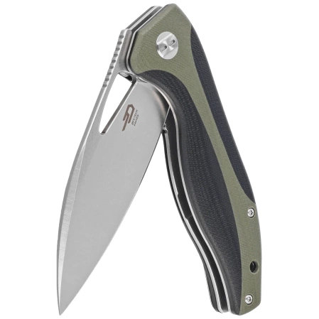 Bestech Komodo Black/Green G10, Stonewashed/Satin D2 Knife (BG26A)