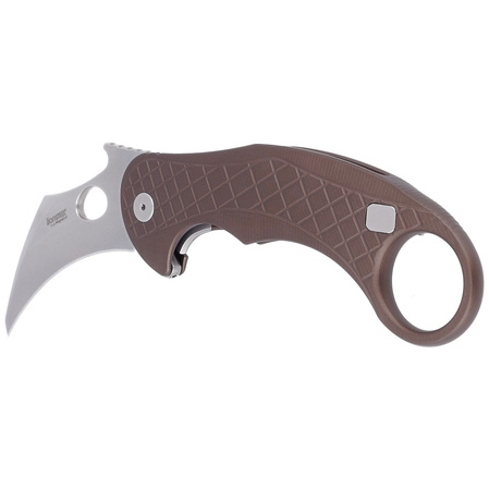 Nóż składany LionSteel L.E.One Karambit Earth Brown Aluminium, Stonewashed MagnaCut by Emerson Design (LE1 A ES)