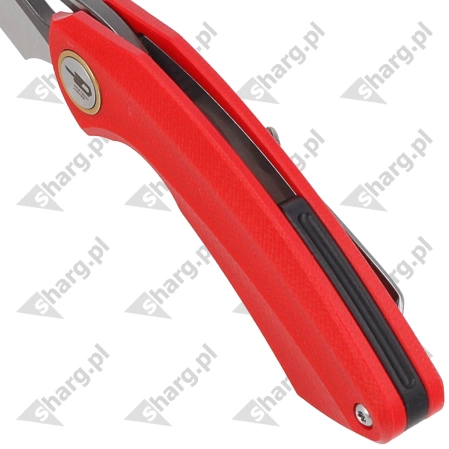 Bestech Bihai Red G10, Grey DLC Stonewashed/Satin 14C28N by Ostap Hel Knife (BG53C-2)