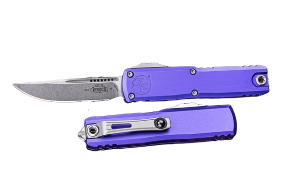 Nóż automatyczny OTF Microtech UTX-85 Gen IV S/E Purple Aluminium, Stonewashed M390MK by Tony Marfione (12314-10PU)