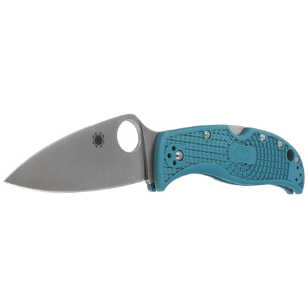 Spyderco LeafJumper Blue Lightweight FRN, Satin Plain K390 by Sal Glesser (C262PBLK390)
