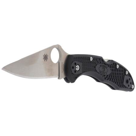 Spyderco Delica 4 FRN Black Flat Ground PlainEdge Knife (C11FPBK)