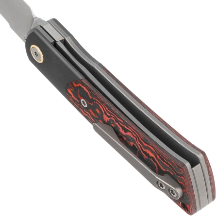 Reate Tribute Titanium/Zirconium/Lava Flow Fat Carbon, Hand Satin M390 (TBT.LAF.SAT)