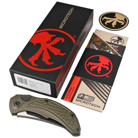 Microtech Brachial Auto OD Green Aluminium, Black M390 by Bastien Coves and Tony Marfione (268A-1OD)