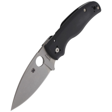 Spyderco Shaman Knife Black G10, Stonewashed CPM S30V by Sal Glesser (C229GP)