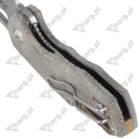 MKM Isonzo Clip Point Knife Green Canvas Micarta, Stonewashed M390 by Jesper Voxnæs (MK FX03M-3GC)