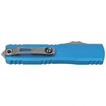 Nóż automatyczny OTF Microtech Ultratech Gen IV D/E Blue Aluminium, Stonewashed M390MK by Tony Marfione (11224-10BL)