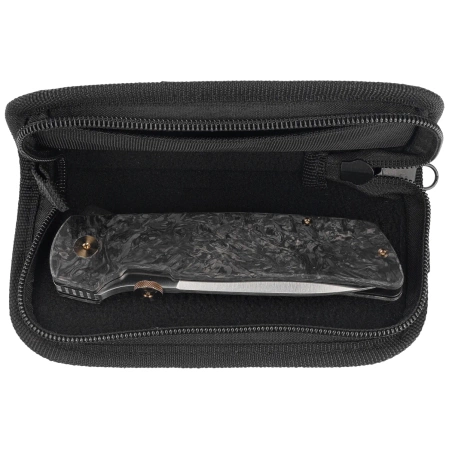 Fox Original Gangster LE No 331/350 Dark Matter Fat Carbon, Satin Elmax by Bob Terzuola Knife (FX-ATC-OG01 CFMC)