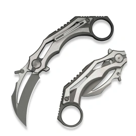 Nóż składany WeKnife Cryonix Gray/Satin Titanium, Gray Stonewashed/Satin M390 (WE24070-2)