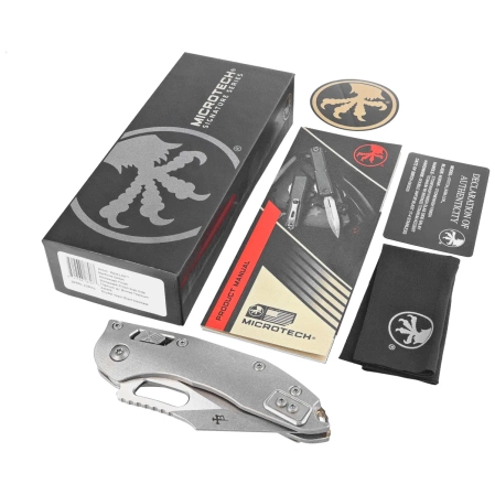 Nóż składany Microtech Marfione Select Stitch Ram-Lok S/E Titanium, Double Vapor Blast HW, Stonewashed M390MK by Borka Blades and Tony Marfione (169RL-10MS1)