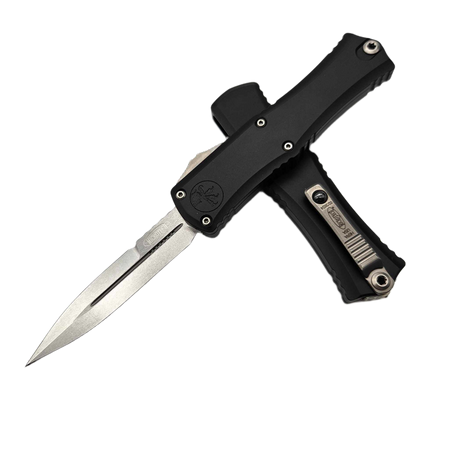 Microtech Hera II Mini Bayonet OTF Knife Black Aluminium, Stonewashed M390MK by Tony and Sean Marfione (1701M-10)
