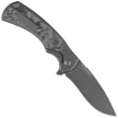 Fox 40th Anniversary Folding Knife Marble Carbon Fiber, Black PVD M390 knife (FX-F2017 R)