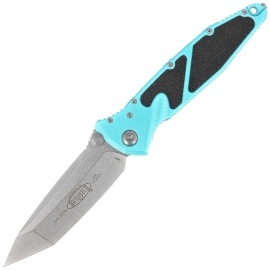 Microtech Socom Elite T/E-M Knife Turquoise Aluminum, Stonewashed M390 by Tony Marfione (161-10TQ)