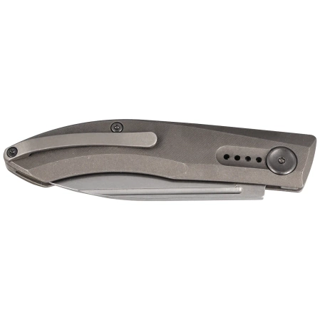 Real Steel Stella Premium Gray Titanium, Stonewashed S35VN by Poltergeist Works (9051)