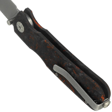 Nóż składany Maserin 630 Pulse Black/Orange FatCarbon, Stonewashed MagnaCut by Igor Bortolussi (630/FCA)