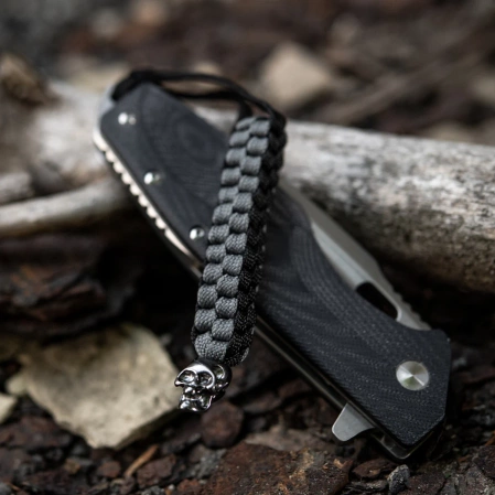 M-Tac knife lanyard Cuboid Skull Black/Grey paracord (TMLCS-BKGR)