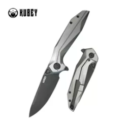 Kubey Nova Knife Gray Titanium, Black Stonewashed 14C28N (KB235E)