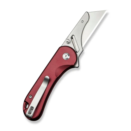Civivi Elementum Utility Knife Burgundy Aluminum, Stonewashed 6Cr13 (C23039B-5)