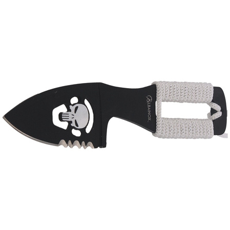 Martinez Albainox Skull Neck Knife White Cord, Black 3Cr13Mov (32450)