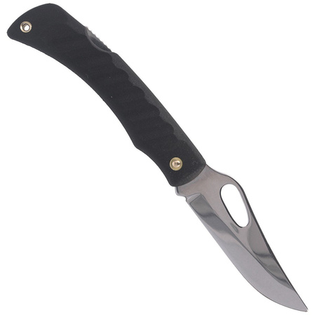 Mikov Crocodile Black ABS Folding Knife, Mirror Finish with Clip (243-NH-1/B BLACK/CLIP)