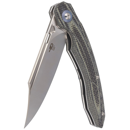 Bestech Knife Fanga Carbon Fiber / Beige G10, Satin D2 by Kombou (BG18D)