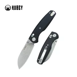 Nóż składany Kubey Breeze Black G10, Stonewashed 14C28N by Caleb Waldman (KU288A)